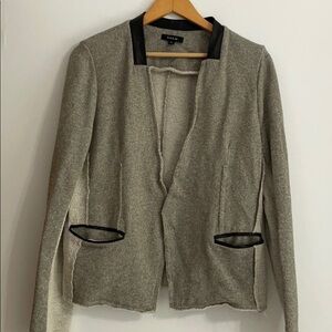 Drew Sweatshirt Blazer Gold Thread Gray Terry Night Out Casual Boho Chic sz L